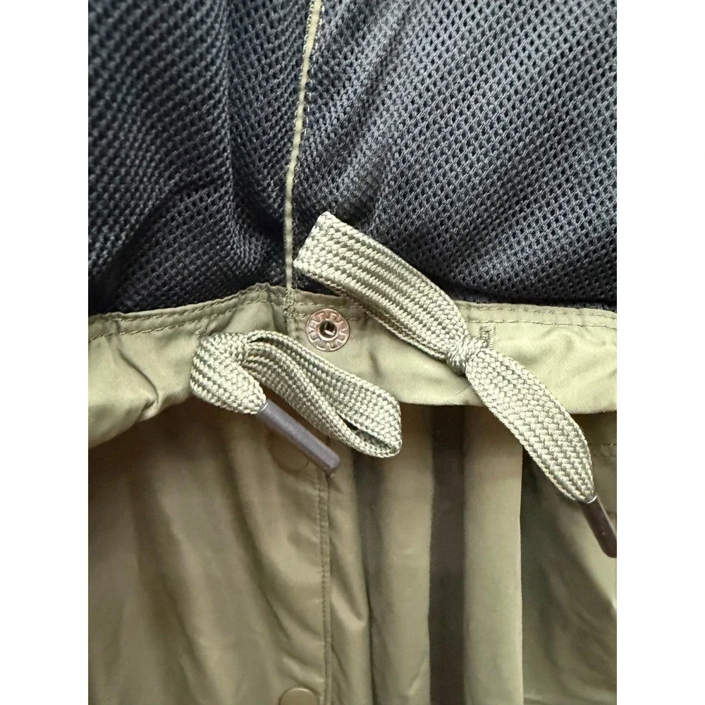 NWOT Asics Lightweight Full Snap Windbreaker Jacket Olive Green Mens Size XL